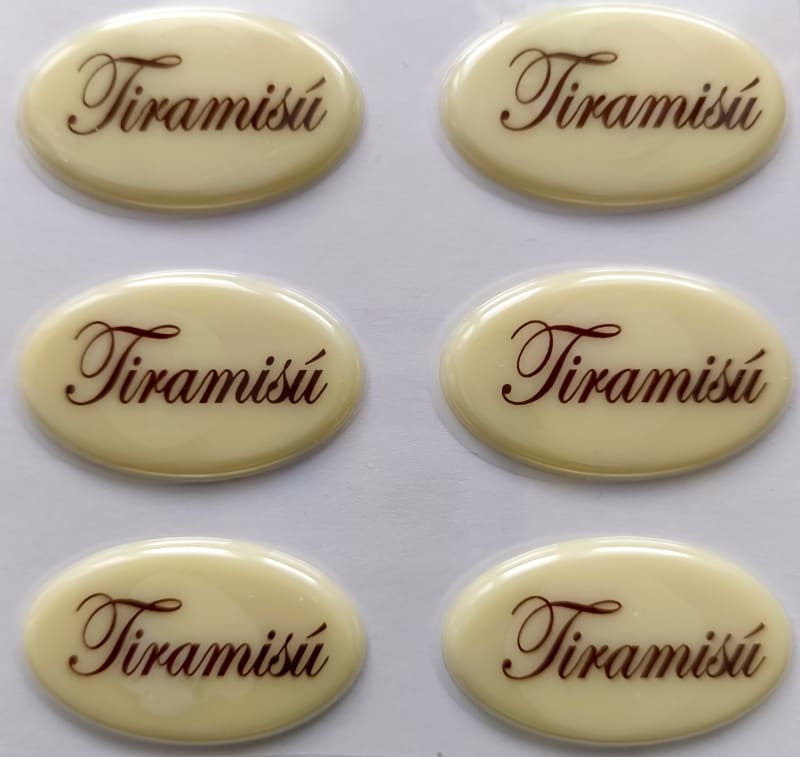 Čokoládová dekorace nápis Tiramisu 15 ks
