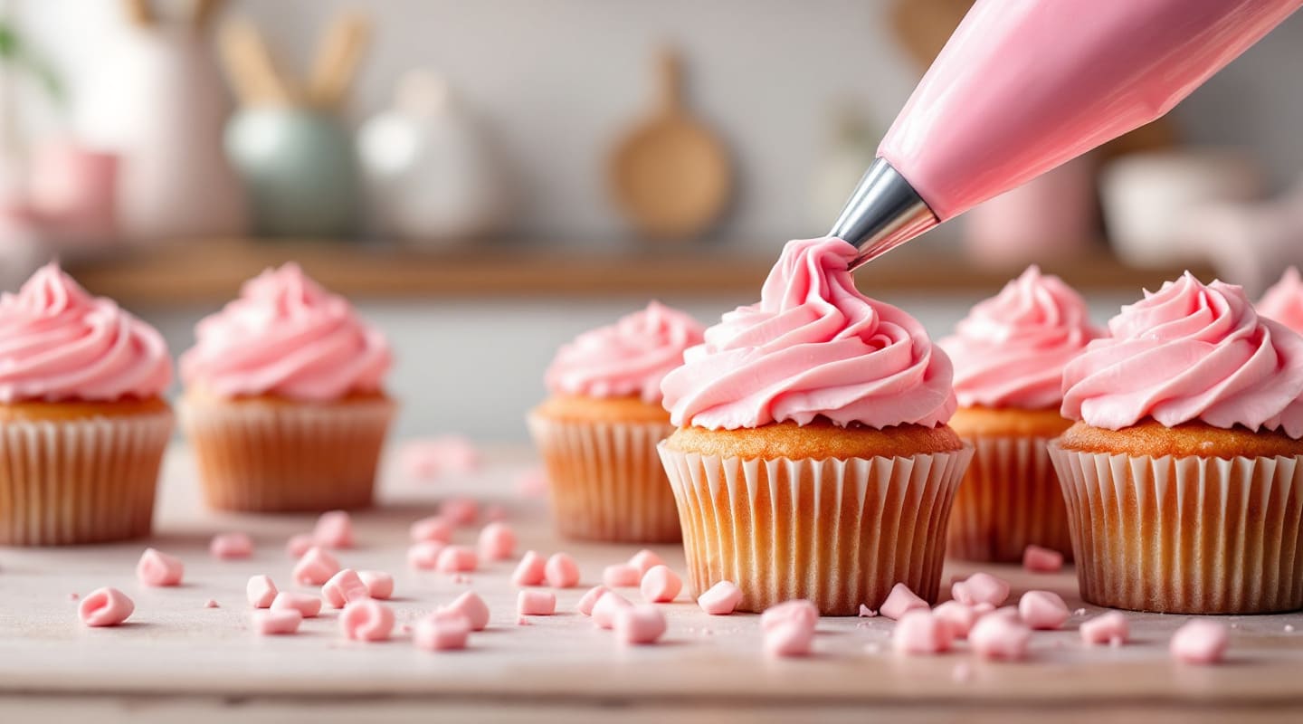 cupcakes zdobené krémem
