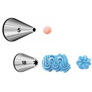 Wilton zdobící špička #005 a #018 sada 2 ks