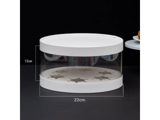 Plastový kulatý box na cupcakes nebo dort bílý (1 patro)