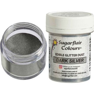 Prachová perleťová barva Dark Silver Sugarflair 10 g