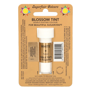 Prachová barva bílá white Sugarflair