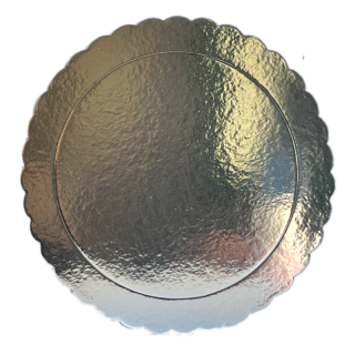 Dortová podložka tenká kulatá stříbrná 30 cm, tl. 3 mm Azucren