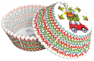 Cukrářské košíčky vánoční autíčko 50 ks