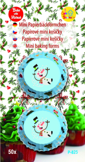 Cukrářské košíčky na pralinky vánoční - sněhuláci 50 ks
