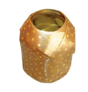 Stuha dárková zlatá s puntíkem 10 m