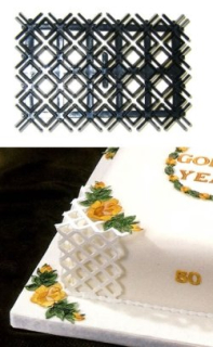 Laťkový plot (trellis) patchwork na marcipán 
