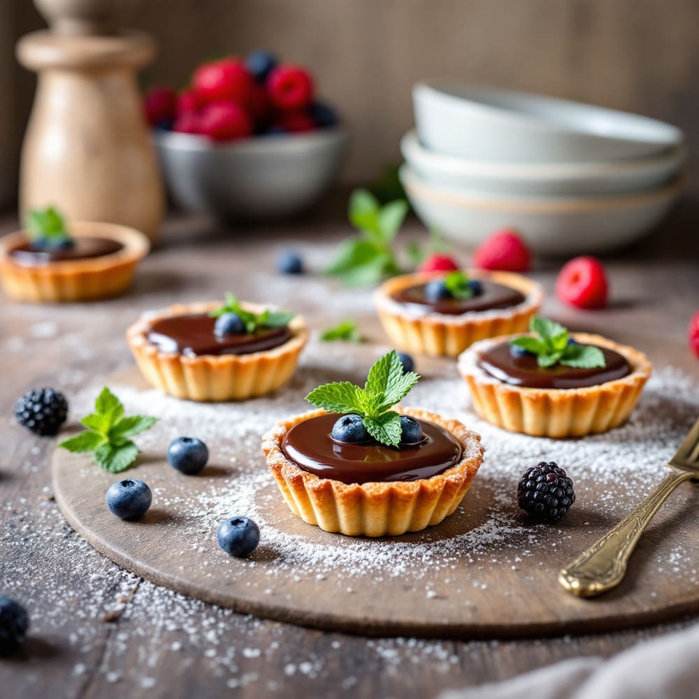 Tartaletky s čokoládovou ganache