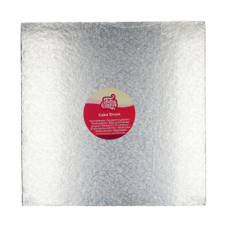 Dortová podložka silná čtvercová stříbrná, tl. 1,2 cm